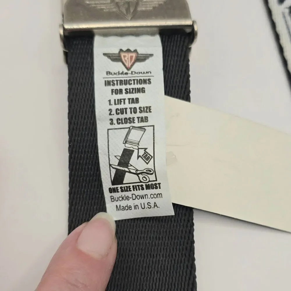 Buckle Down Harry Potter The New York Ghost Mens Belt Black White Cut To‎ Size